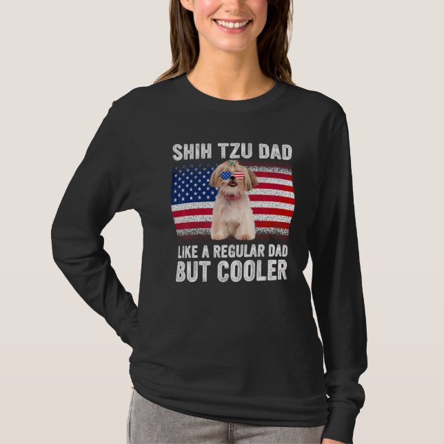 Camiseta Shih Tzu Dad fría a papá regular pero el día del p (Anverso)