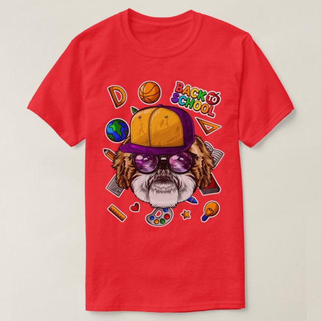 Camiseta Shih Tzu De Vuelta A La Escuela El Primer Día Del  (Diseño del anverso)