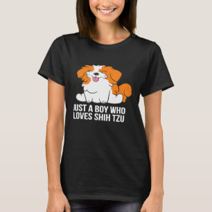 Camiseta Shih Tzu Dog Boy Solo Un Niño Que Ama Shih Tzu
