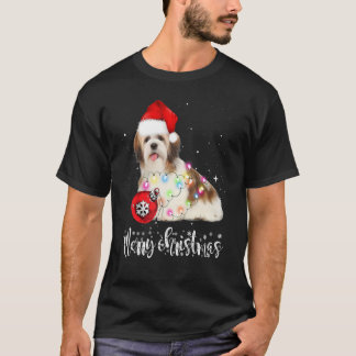 Camiseta Shih Tzu Dog Cute Christmas Lights