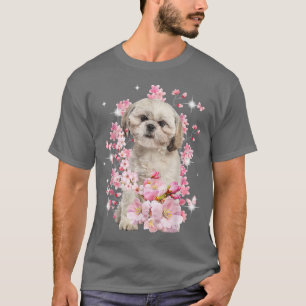 Camiseta Shih Tzu Dog, flor de cerezo japonesa Sakura