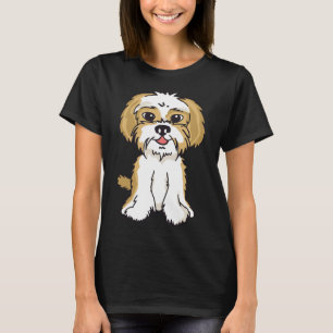 Camiseta Shih Tzu Golden Brown Perro Blanco