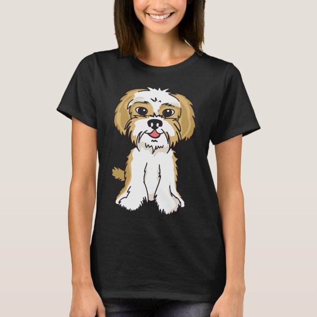Camiseta Shih Tzu Golden Brown Perro Blanco (Anverso)