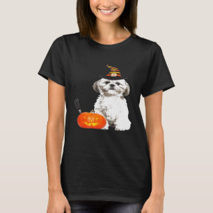 Camiseta Shih Tzu Gorra de brujas Halloween Costug de perro