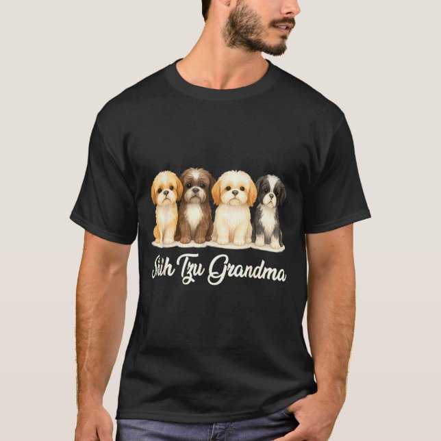 Camiseta Shih Tzu Grandma Cute Dog Lover Gift Funny Women P (Anverso)