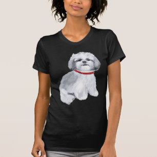 Camiseta Shih Tzu gris y blanco