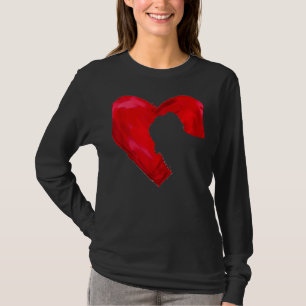 Camiseta Shih Tzu Heart Silhouette Día de San Valentín Dog