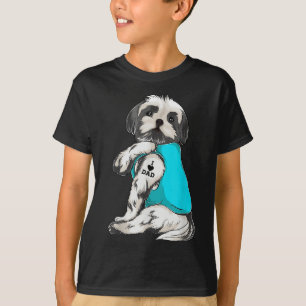 Camiseta Shih Tzu I Love Dad Tattoo Appary Dog Dad Gifts