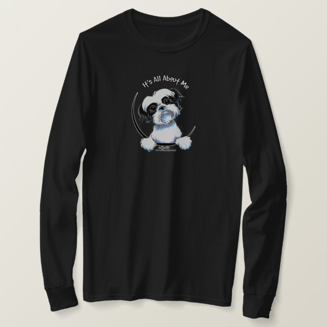 Camiseta Shih Tzu IAAM negro/blanco (Anverso del diseño)