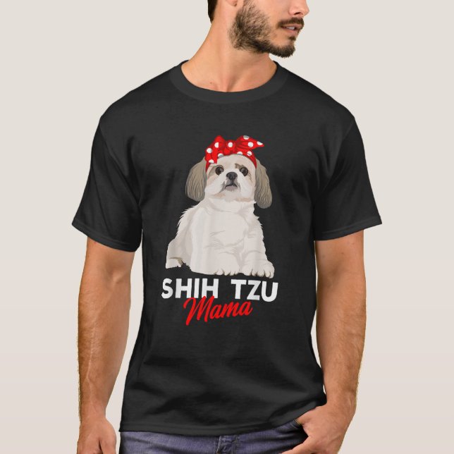Camiseta Shih Tzu Mama Cute Shih Tzu Perro Mom Graciosas Mu (Anverso)