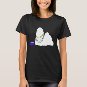 Camiseta Shih Tzu Mardi Gras Dog Silhouette Fiesta V2