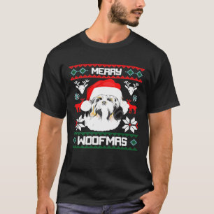 Camiseta Shih Tzu Merry Woofmas Para Navidades Perros De Le