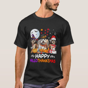 Camiseta Shih Tzu Navidades de perros felices Hallothankmas