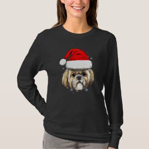 Camiseta Shih Tzu Navidades de perros Santa Hat Spirit Masc