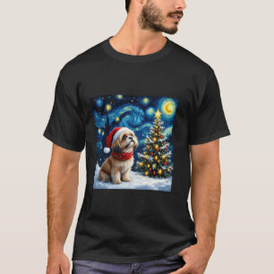 Camiseta Shih Tzu Noche Estrellada Navidad Van Gogh Perro S