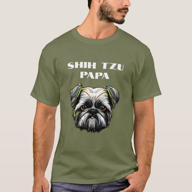 Camiseta Shih Tzu Papa T-Shirt (Anverso)