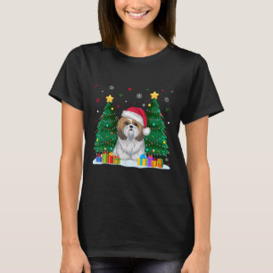 Camiseta Shih Tzu Perro ama a Santa Hat Feo Navidades sudan
