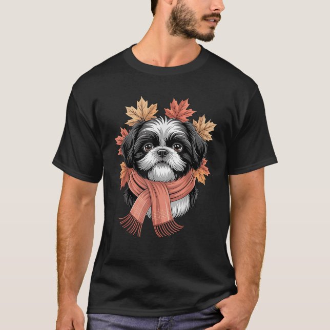 Camiseta Shih Tzu Perro Caer Perros De Acarda Otoño Sale De (Anverso)