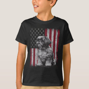 Camiseta Shih Tzu Perro Papá 4 De Julio Infierno Patriótico