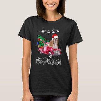 Camiseta Shih Tzu Perros viajan Navidades de Camión Rojo Na