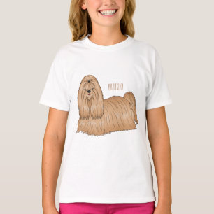 Camiseta Shih tzu personalizado de pelo largo ilustracion
