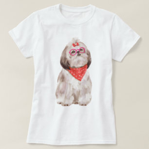 Camiseta Shih Tzu Puppy Dog pintado a mano