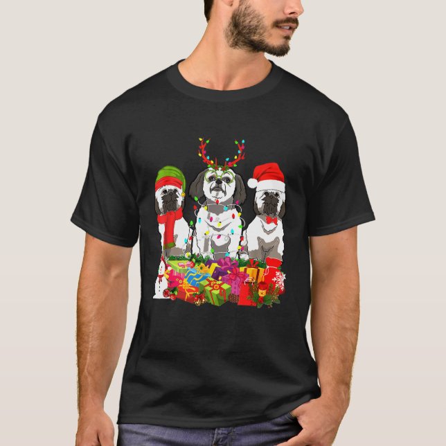 Camiseta Shih Tzu Santa Hat Perro Noches (Anverso)