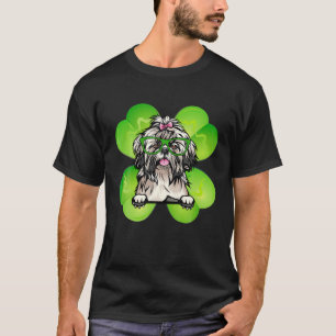 Camiseta Shih Tzu Shamrock Lucky Clover Irish St Patrick