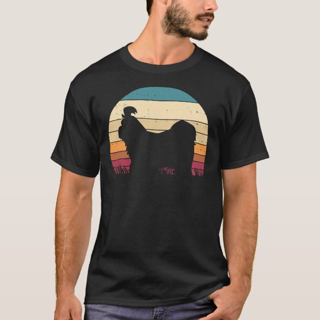 Camiseta Shih Tzu Silhouette Sunset Retro Mascota Dueño del (Anverso)