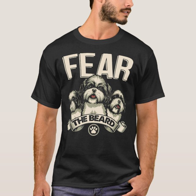 Camiseta Shih Tzu Teme La Barba (Anverso)