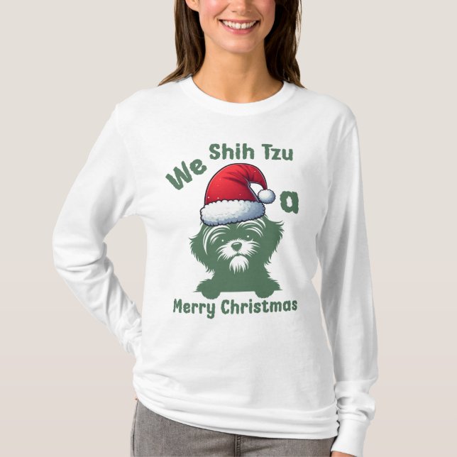 Camiseta Shih Tzu, una Feliz Navidad, Shih Tzu Lover (Anverso)
