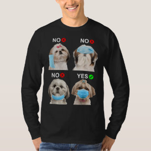 Camiseta Shih Tzu Usa Máscara De Cara Perro Derecho Para Ho