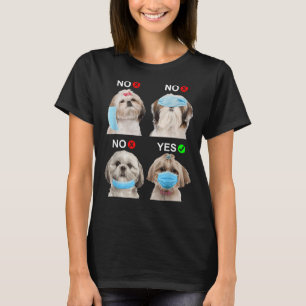 Camiseta Shih Tzu Usa Máscara De Cara Perro Derecho Para Ho