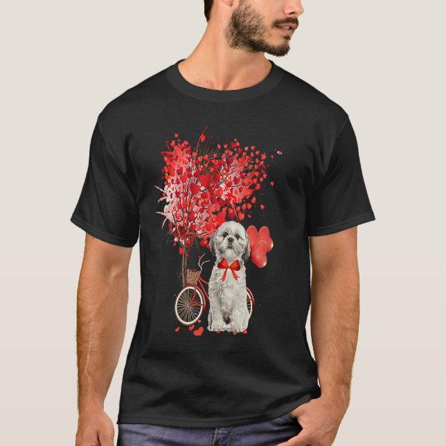Camiseta Shih Tzu Valentines Day  Dog  Happy Valentine (Anverso)