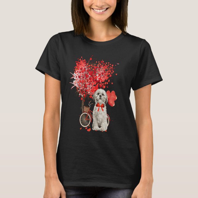 Camiseta Shih Tzu Valentines Day  Dog  Happy Valentine (Anverso)