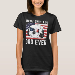 Camiseta Shihtzu Dad Bandera Estadounidense 4 De Julio Usa 