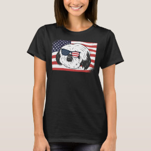 Camiseta Shihtzu Dad Y Mama Bandera Estadounidense 4 De Jul