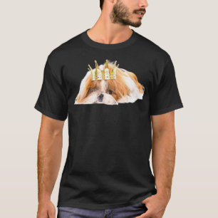 Camiseta Shihtzu Usando Diseño Fotográfico De La Corona 