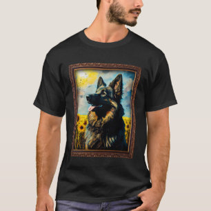Camiseta Shiloh Shepherd Pintando Flor de girasol Mamá Muje