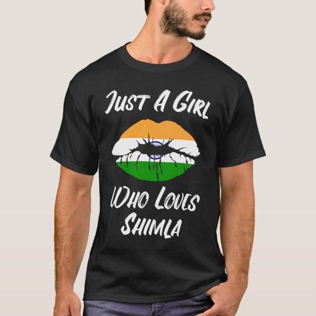 Camiseta Shimla lips mouth love Indian flag (Anverso)