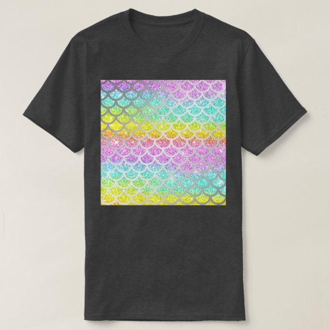 Camiseta Shimmery Rainbow Glitter Mermaid Scales 19 (Diseño del anverso)