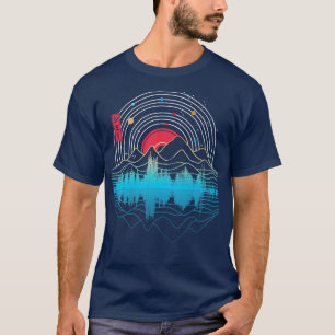 Camiseta Shimmy Music Sky Space Outdoor Mountain Lineart