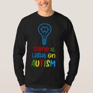 Camiseta Shine A Light On Autism Funny Autism Awareness Day