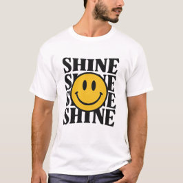 Camiseta SHINE Retro Smiley Face Bold Typography T-Shirt