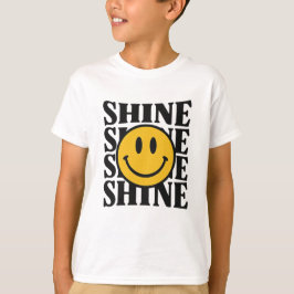 Camiseta SHINE Retro Smiley Face Bold Typography T-Shirt