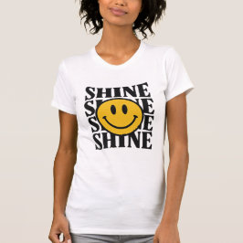 Camiseta SHINE Retro Smiley Face Bold Typography T-Shirt