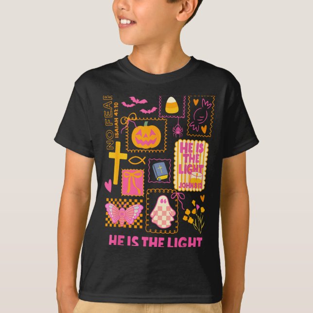 Camiseta Shine With The Light Of Jesus Christian Halloween  (Anverso)