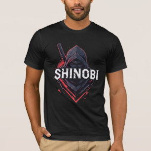 Camiseta Shinobi Ninja Oscuro Mascota de Juegos Gráfica - J