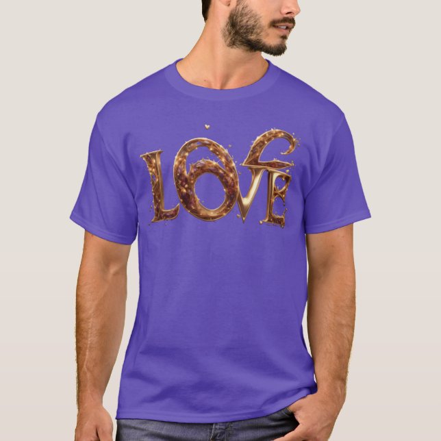 Camiseta SHINY BEJEWELED GOLDEN LOVEEXT AI GENERATED vintag (Anverso)