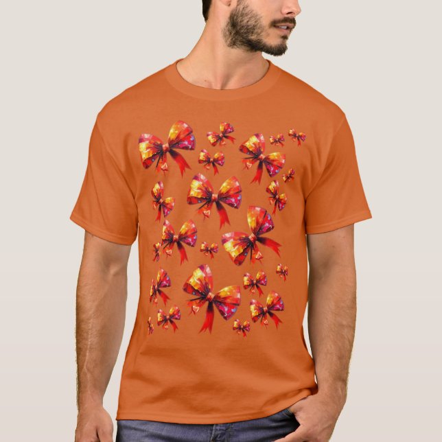 Camiseta Shiny Red Bows Bold and Festive (Anverso)